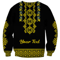Personalised Ukraine Sweatshirt Black Ukrainian Folk Pattern - Wonder Print Shop