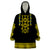 Personalised Ukraine Wearable Blanket Hoodie Black Ukrainian Folk Pattern - Wonder Print Shop