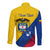 Personalised Colombia Long Sleeve Button Shirt Colombian Coat Of Arms With Andean Condor - Wonder Print Shop