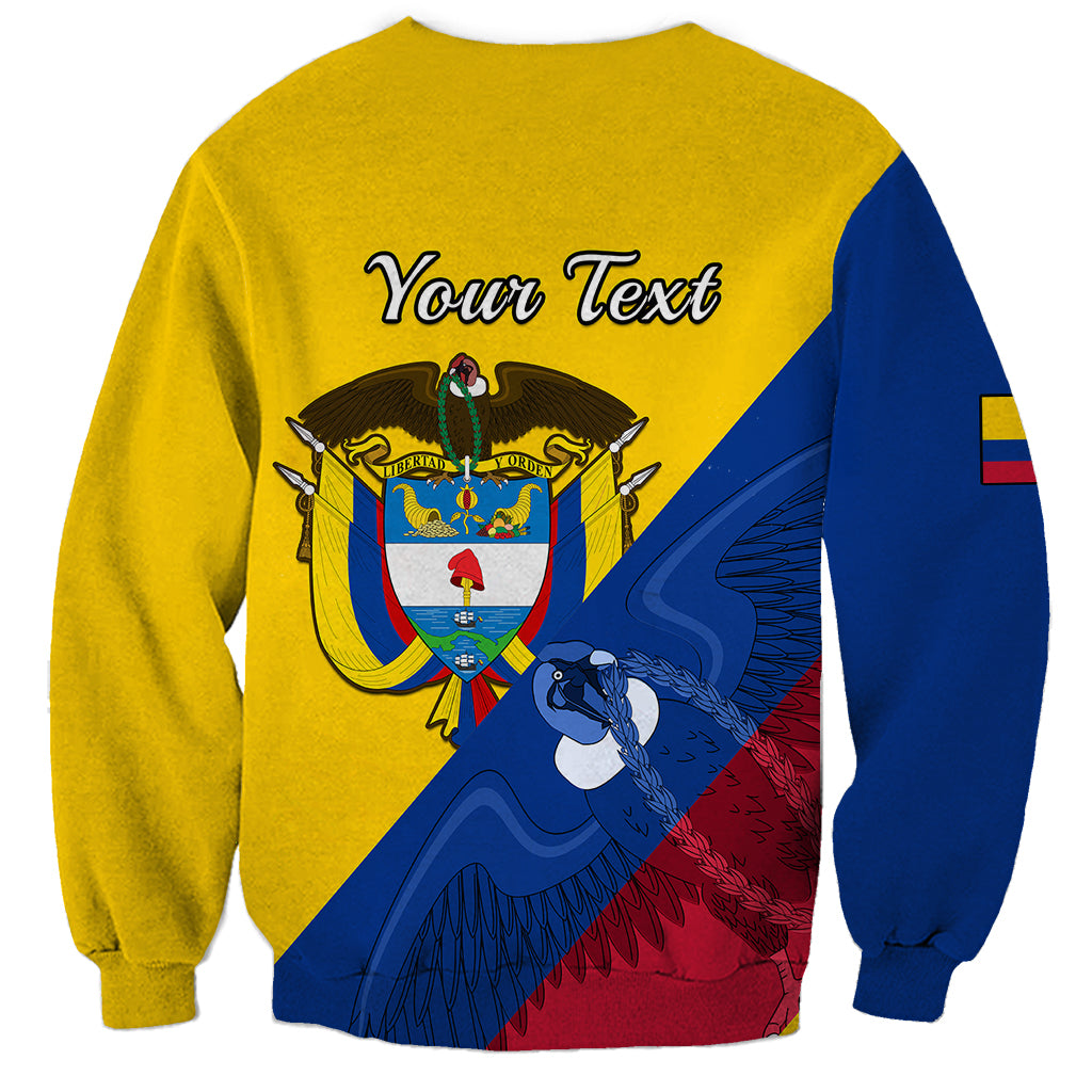 Personalised Colombia Sweatshirt Colombian Coat Of Arms With Andean Condor - Wonder Print Shop