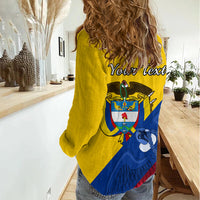 Personalised Colombia Women Casual Shirt Colombian Coat Of Arms With Andean Condor - Wonder Print Shop