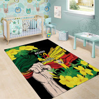 Benin National Day Area Rug Happy 64th Independence Anniversary Yellow Allamanda - Wonder Print Shop