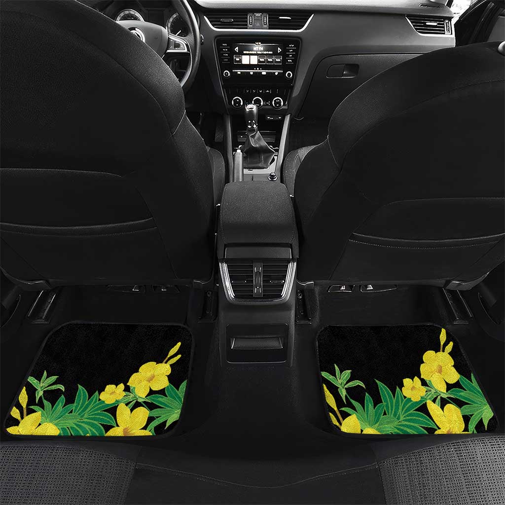 Benin National Day Car Mats Happy 64th Independence Anniversary Yellow Allamanda - Wonder Print Shop