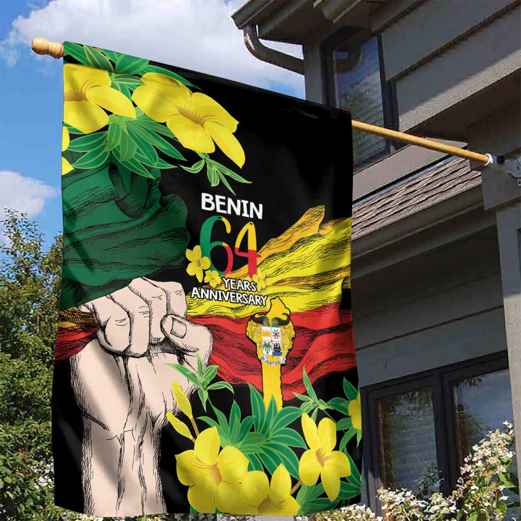 Benin National Day Garden Flag Happy 64th Independence Anniversary Yellow Allamanda - Wonder Print Shop