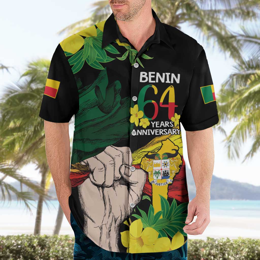 Benin National Day Hawaiian Shirt Happy 64th Independence Anniversary Yellow Allamanda - Wonder Print Shop