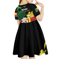 Benin National Day Kid Short Sleeve Dress Happy 64th Independence Anniversary Yellow Allamanda - Wonder Print Shop