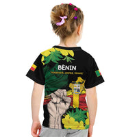 Benin National Day Kid T Shirt Happy 64th Independence Anniversary Yellow Allamanda - Wonder Print Shop