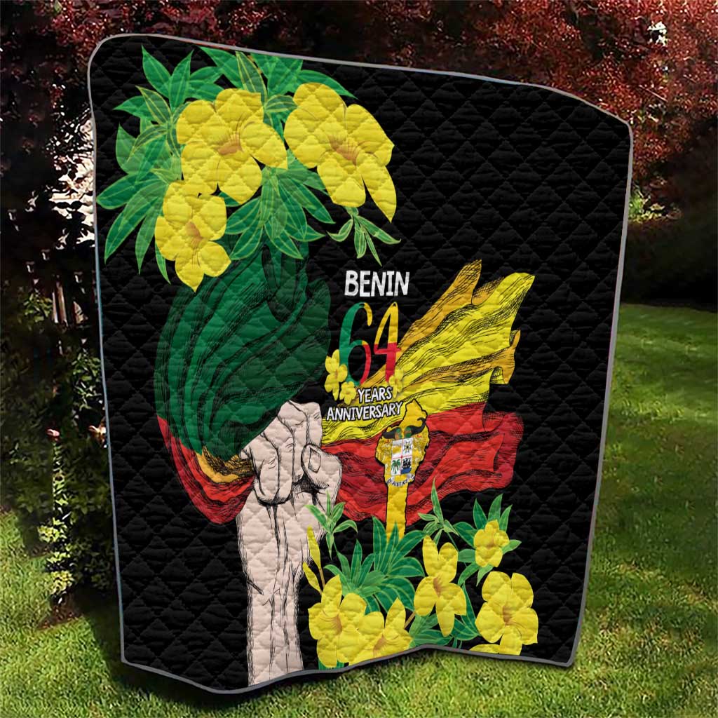 Benin National Day Quilt Happy 64th Independence Anniversary Yellow Allamanda - Wonder Print Shop