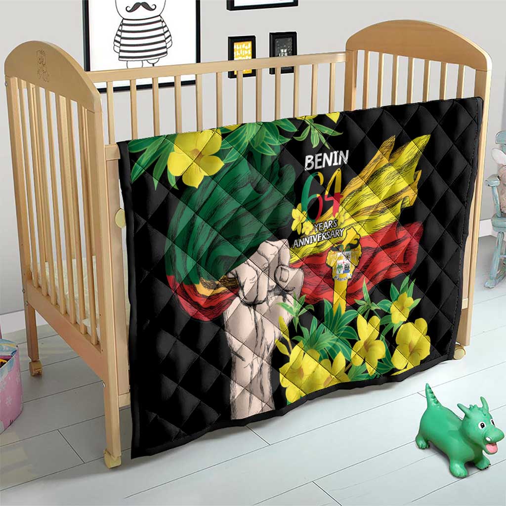 Benin National Day Quilt Happy 64th Independence Anniversary Yellow Allamanda - Wonder Print Shop