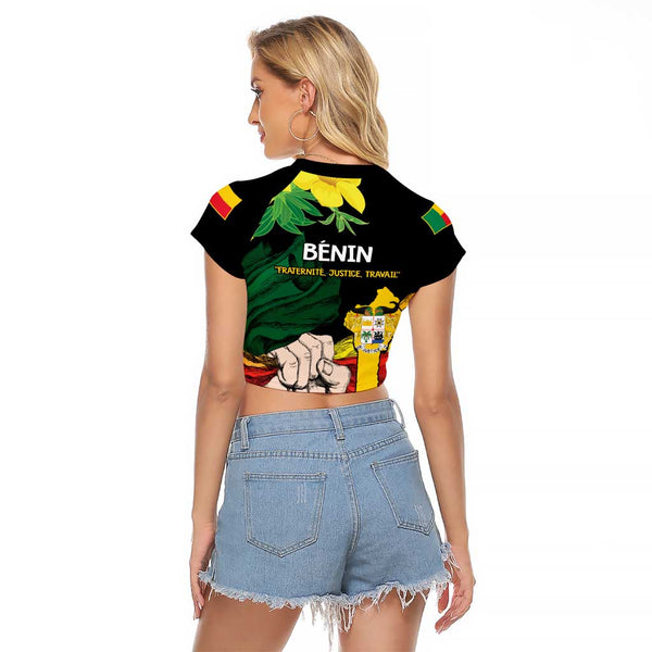 Benin National Day Wearable Blanket Hoodie Happy 64th Independence Anniversary Yellow Allamanda LT14 main image 0