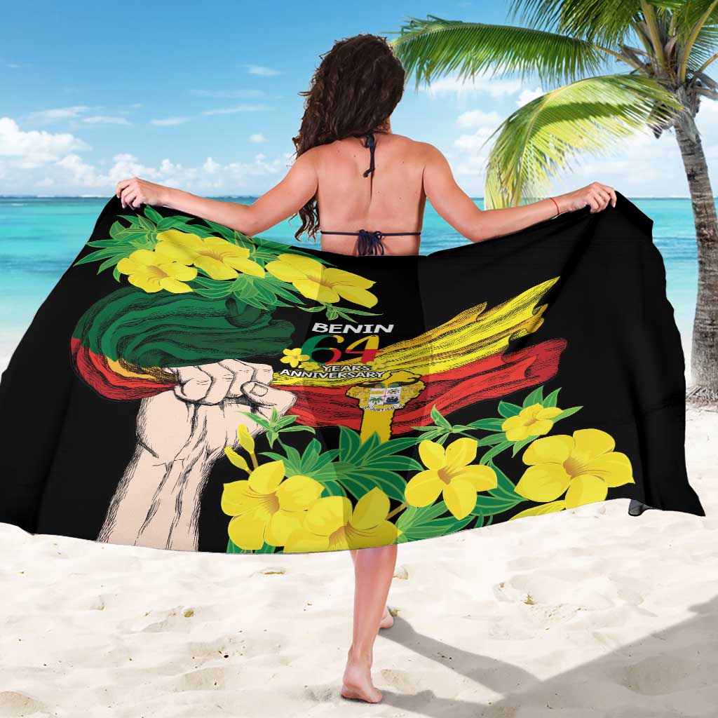 Benin National Day Sarong Happy 64th Independence Anniversary Yellow Allamanda - Wonder Print Shop