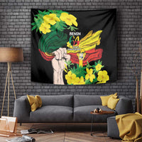 Benin National Day Tapestry Happy 64th Independence Anniversary Yellow Allamanda - Wonder Print Shop