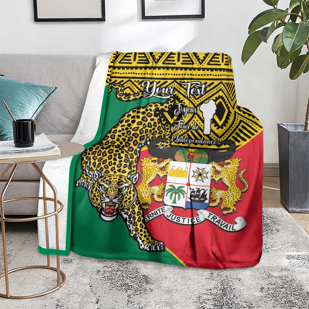 Personalised Benin National Day Blanket Coat Of Arms With Leopard African Pattern