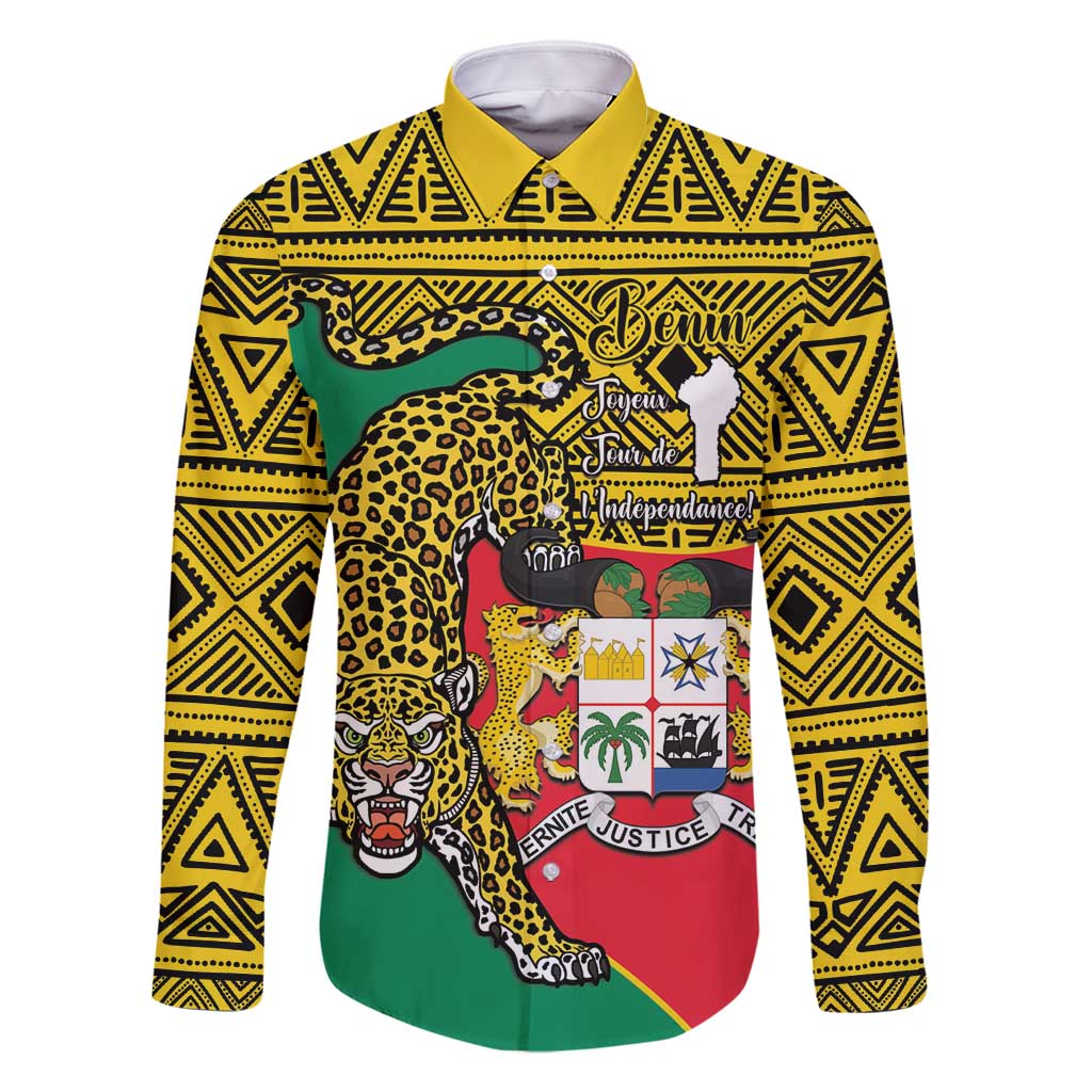 Personalised Benin National Day Family Matching Off Shoulder Maxi Dress and Hawaiian Shirt Coat Of Arms With Leopard African Pattern - Wonder Print Shop