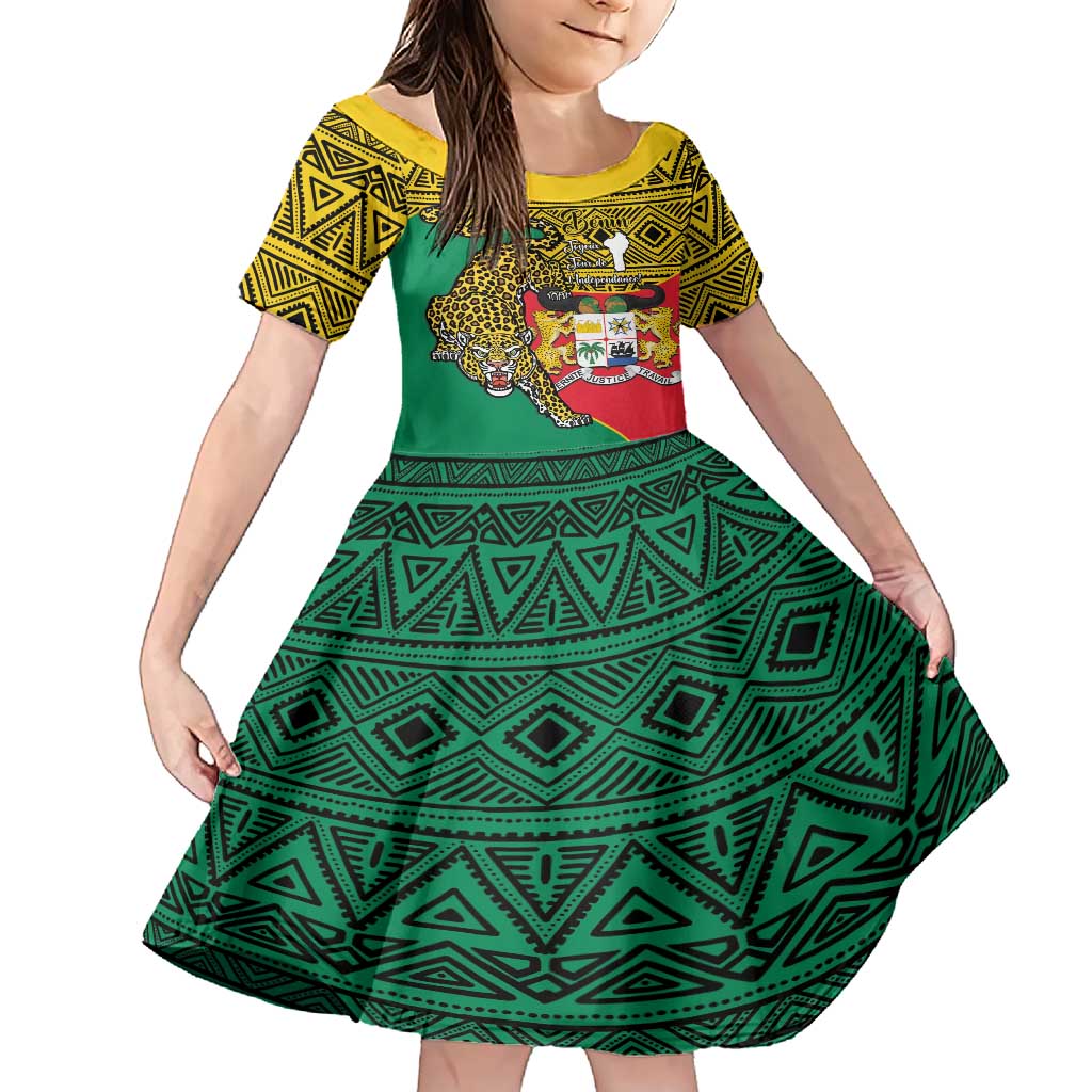 Personalised Benin National Day Family Matching Short Sleeve Bodycon Dress and Hawaiian Shirt Coat Of Arms With Leopard African Pattern - Wonder Print Shop