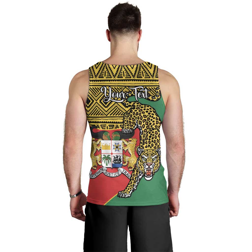 Personalised Benin National Day Men Tank Top Coat Of Arms With Leopard African Pattern - Wonder Print Shop