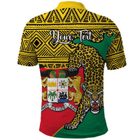 Personalised Benin National Day Polo Shirt Coat Of Arms With Leopard African Pattern - Wonder Print Shop