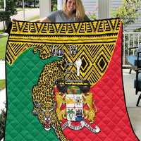 Personalised Benin National Day Quilt Coat Of Arms With Leopard African Pattern - Wonder Print Shop
