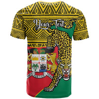 Personalised Benin National Day T Shirt Coat Of Arms With Leopard African Pattern - Wonder Print Shop