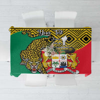 Personalised Benin National Day Tablecloth Coat Of Arms With Leopard African Pattern - Wonder Print Shop