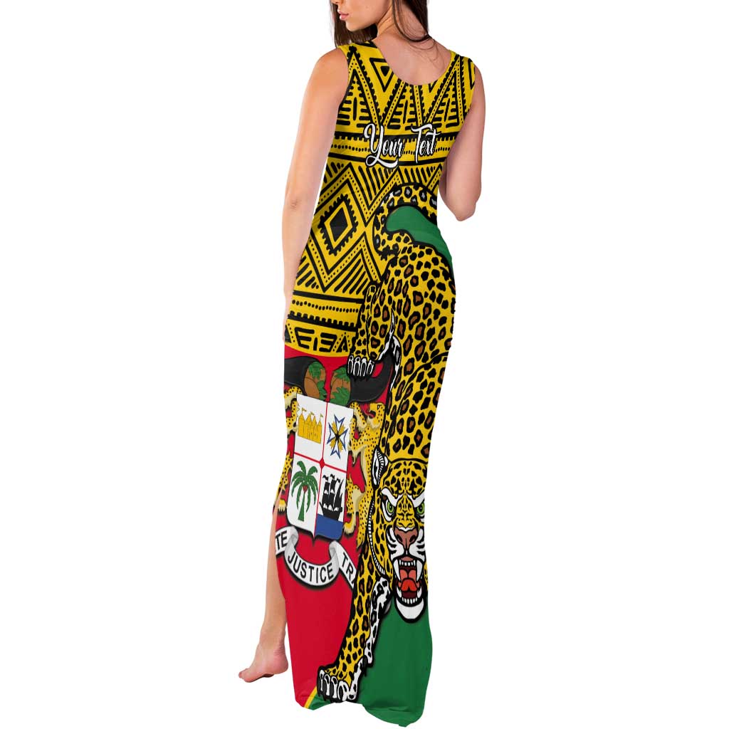 Personalised Benin National Day Tank Maxi Dress Coat Of Arms With Leopard African Pattern - Wonder Print Shop