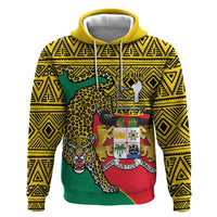 Personalised Benin National Day Zip Hoodie Coat Of Arms With Leopard African Pattern - Wonder Print Shop