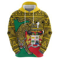 Personalised Benin National Day Zip Hoodie Coat Of Arms With Leopard African Pattern - Wonder Print Shop