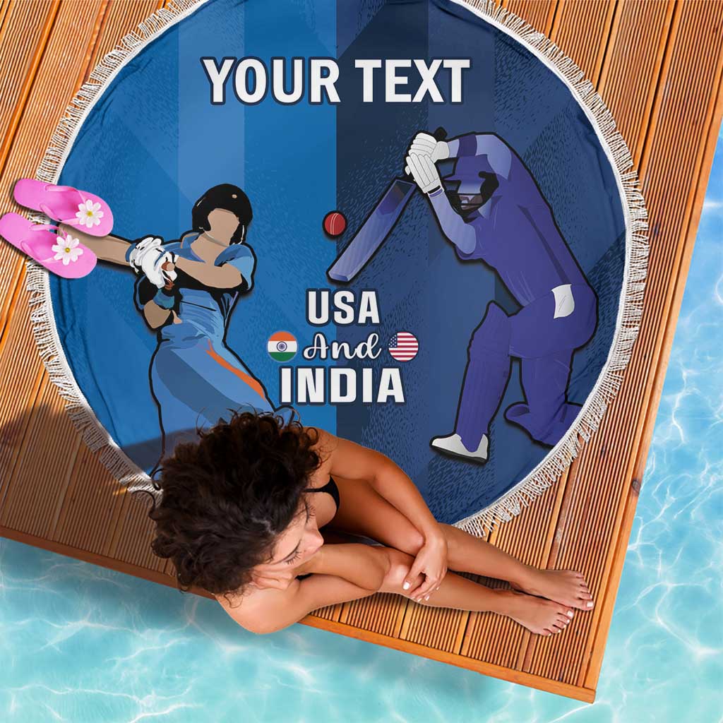 Custom USA and India Cricket Beach Blanket 2024 Together Dynamic Style - Wonder Print Shop