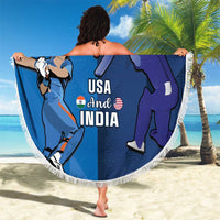 Custom USA and India Cricket Beach Blanket 2024 Together Dynamic Style - Wonder Print Shop