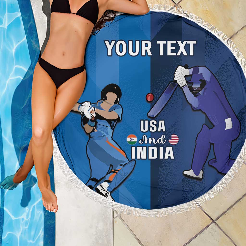 Custom USA and India Cricket Beach Blanket 2024 Together Dynamic Style - Wonder Print Shop
