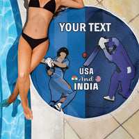 Custom USA and India Cricket Beach Blanket 2024 Together Dynamic Style - Wonder Print Shop