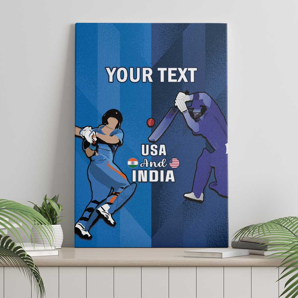 Custom USA and India Cricket Canvas Wall Art 2024 Together Dynamic Style - Wonder Print Shop