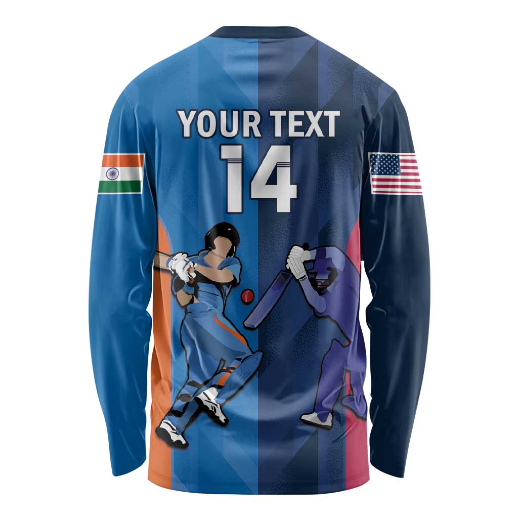 Custom USA and India Cricket Long Sleeve Shirt 2024 Together Dynamic Style - Wonder Print Shop