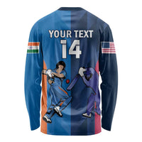 Custom USA and India Cricket Long Sleeve Shirt 2024 Together Dynamic Style - Wonder Print Shop