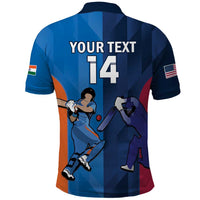 Custom USA and India Cricket Polo Shirt 2024 Together Dynamic Style - Wonder Print Shop