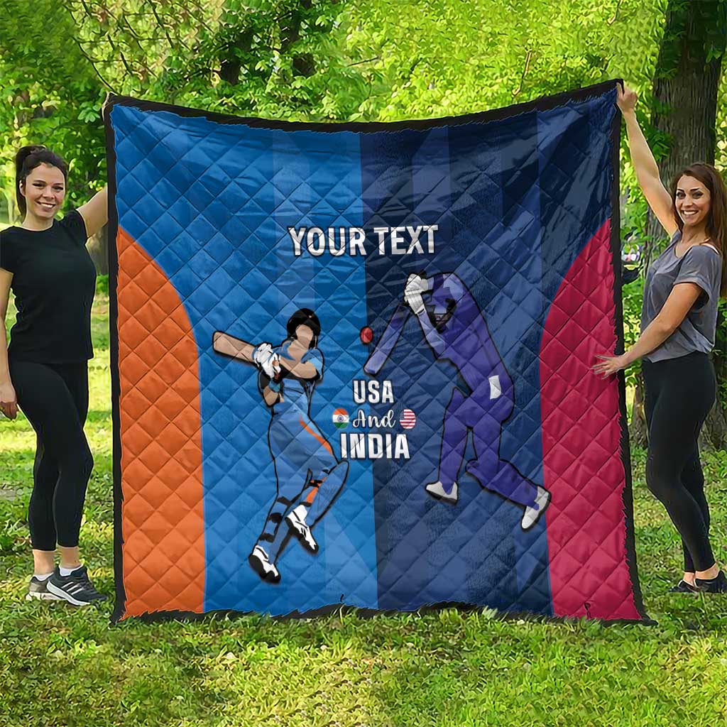 Custom USA and India Cricket Quilt 2024 Together Dynamic Style - Wonder Print Shop