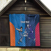 Custom USA and India Cricket Quilt 2024 Together Dynamic Style - Wonder Print Shop