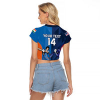 Custom USA and India Cricket Raglan Cropped T Shirt 2024 Together Dynamic Style - Wonder Print Shop