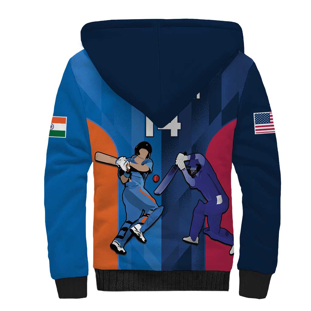 Custom USA and India Cricket Sherpa Hoodie 2024 Together Dynamic Style - Wonder Print Shop