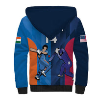 Custom USA and India Cricket Sherpa Hoodie 2024 Together Dynamic Style - Wonder Print Shop