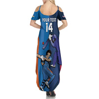 Custom USA and India Cricket Summer Maxi Dress 2024 Together Dynamic Style - Wonder Print Shop