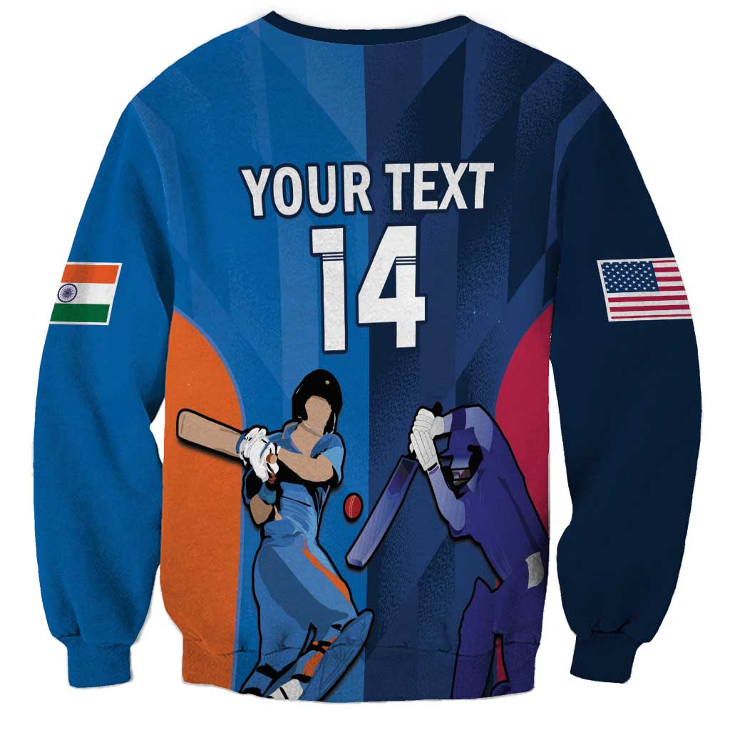 Custom USA and India Cricket Sweatshirt 2024 Together Dynamic Style - Wonder Print Shop