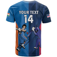 Custom USA and India Cricket T Shirt 2024 Together Dynamic Style - Wonder Print Shop