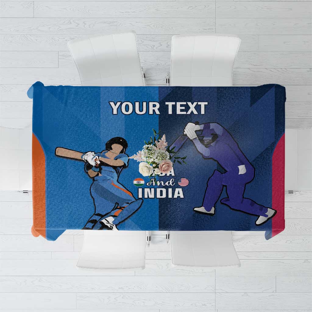 Custom USA and India Cricket Tablecloth 2024 Together Dynamic Style - Wonder Print Shop