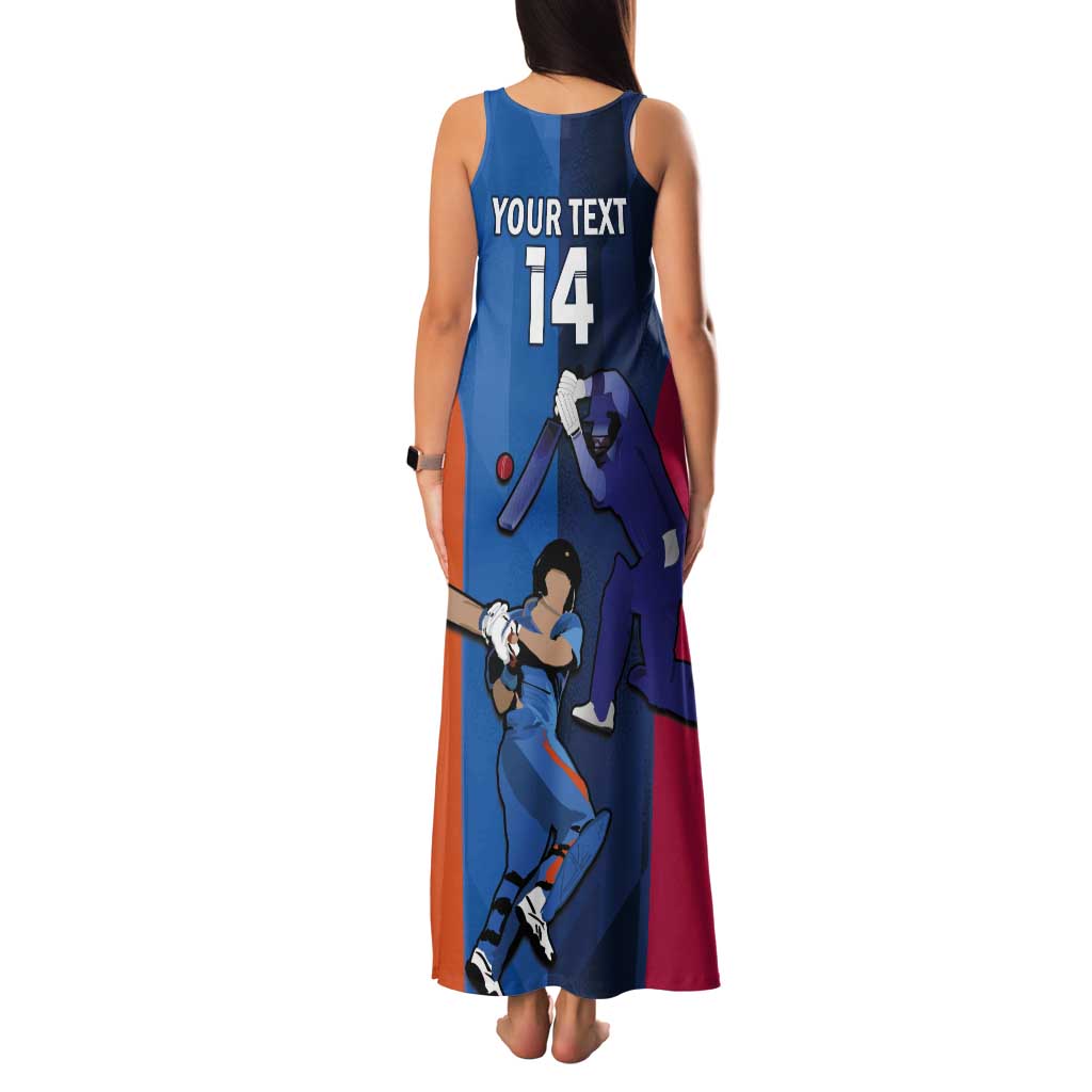 Custom USA and India Cricket Tank Maxi Dress 2024 Together Dynamic Style - Wonder Print Shop