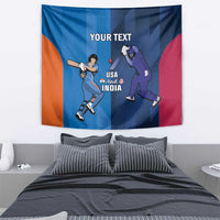 Custom USA and India Cricket Tapestry 2024 Together Dynamic Style - Wonder Print Shop