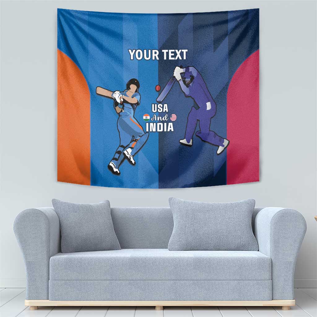 Custom USA and India Cricket Tapestry 2024 Together Dynamic Style - Wonder Print Shop