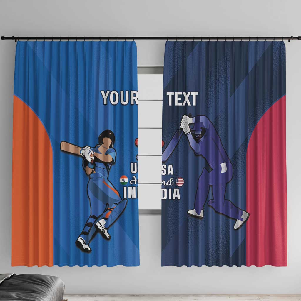 Custom USA and India Cricket Window Curtain 2024 Together Dynamic Style - Wonder Print Shop