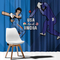 Custom USA and India Cricket Window Curtain 2024 Together Dynamic Style - Wonder Print Shop