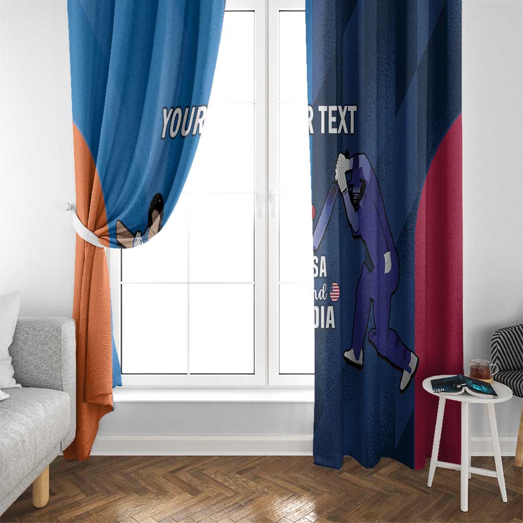 Custom USA and India Cricket Window Curtain 2024 Together Dynamic Style - Wonder Print Shop
